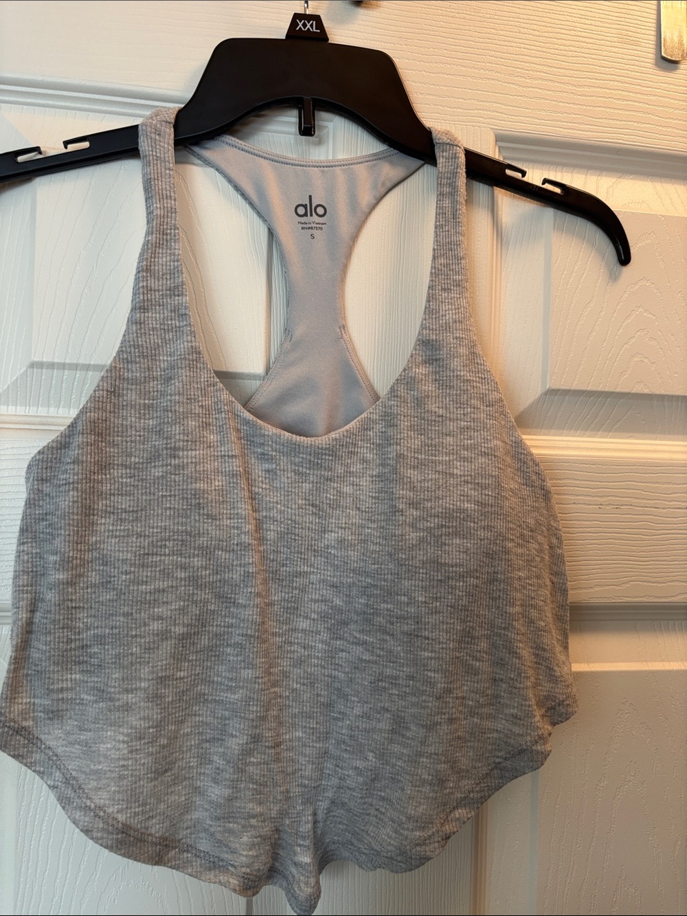 ALO Yoga Light Gray Ribbed Racerback Tank